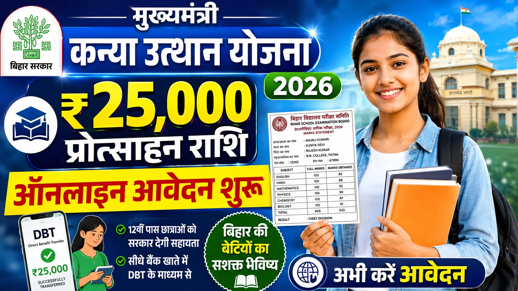 Mukhyamantri Kanya Utthan Yojana 2026