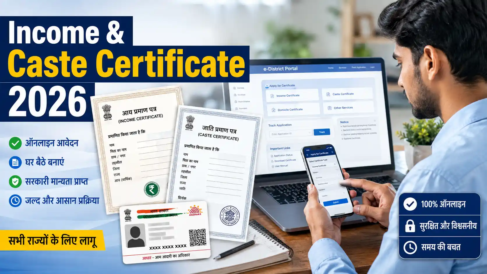 Income and Caste Certificate Online Apply 2026