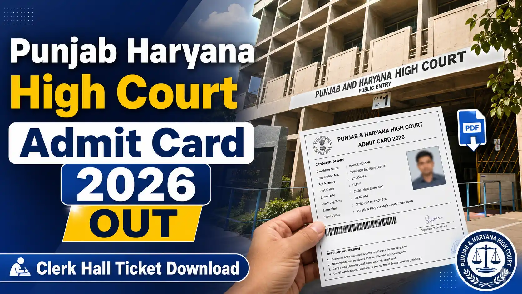 Punjab and Haryana High Court Admit Card 2026