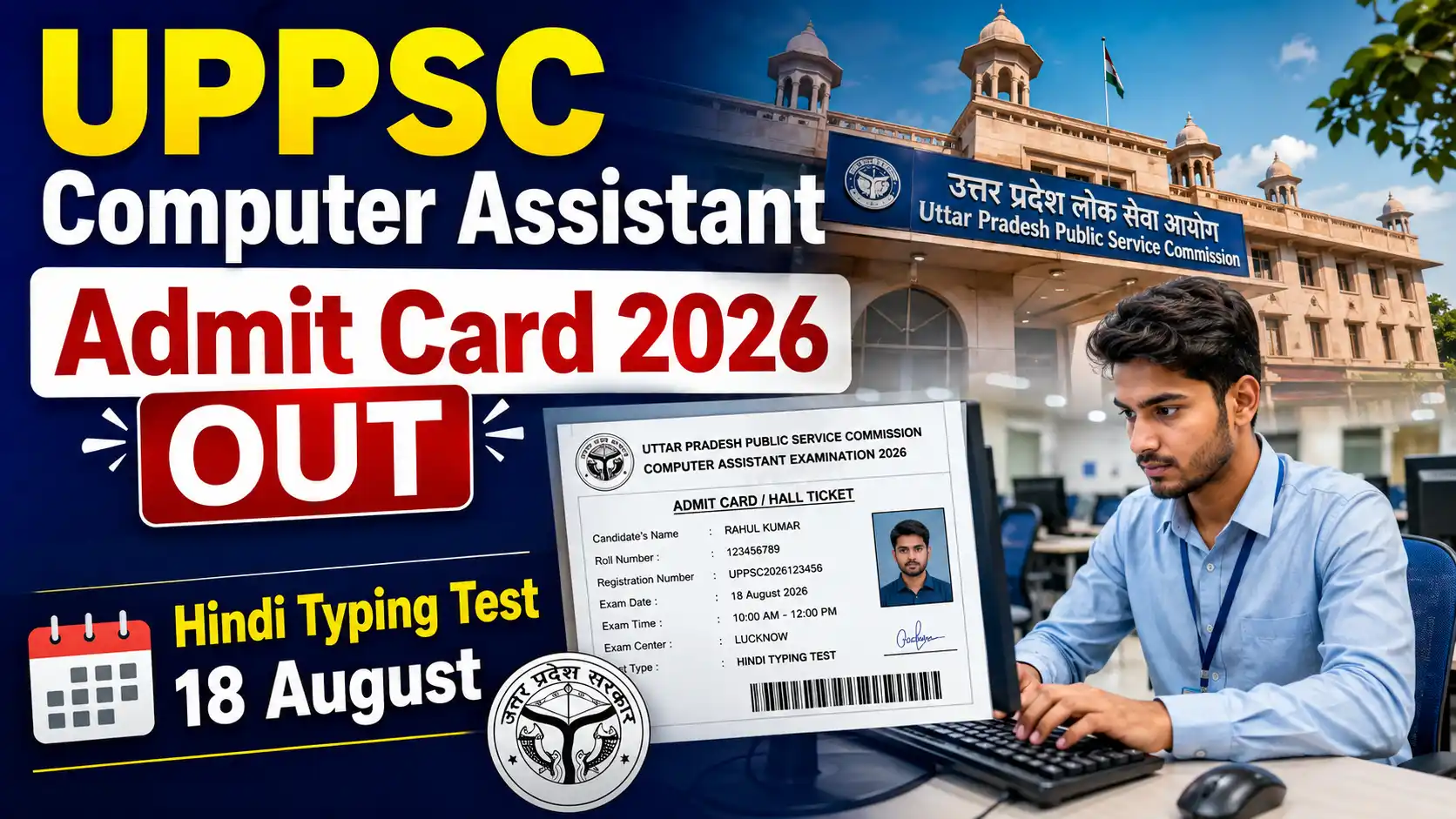 UPPSC Computer Assistant Typing Test Admit Card 2026